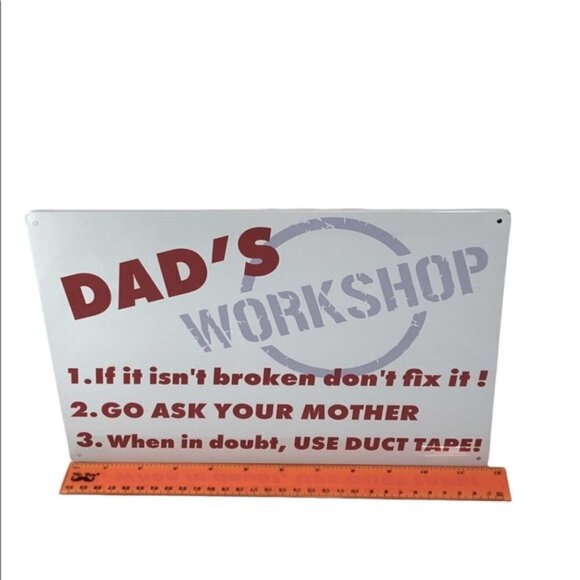 Metal Sign Dad’s Workshop Wall Plaque Retro Decor Man Cave Garage Gift Rectangle - Picture 3 of 11